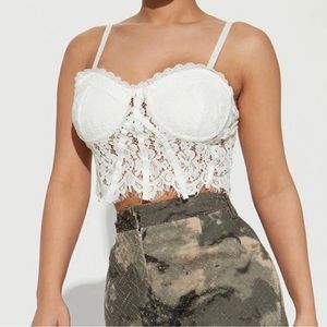 Off White Lace Bralette Top